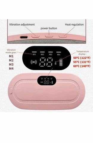 Cordless Electric Heating & Massage Belt for Period Pain Relief | USB Rechargeable Portable Heating Pad